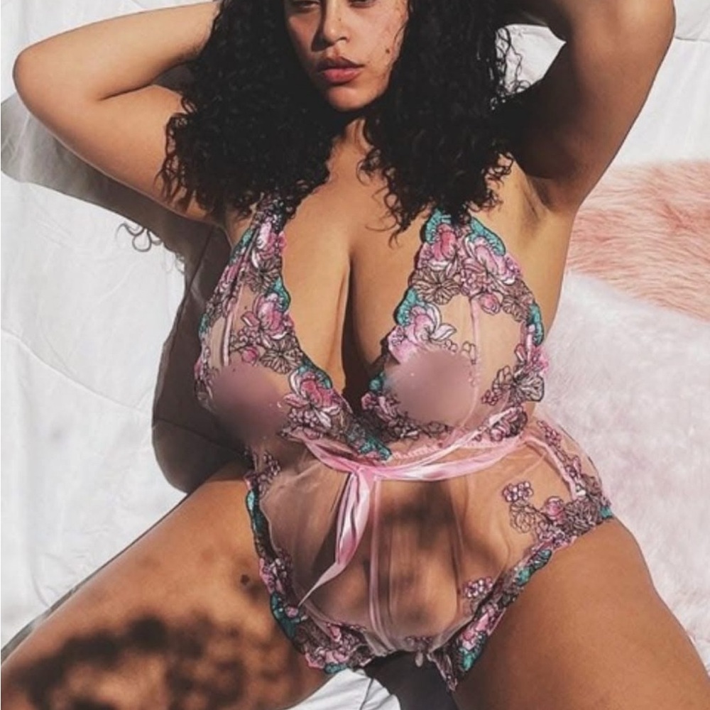 Floral Lace Pink Teddy